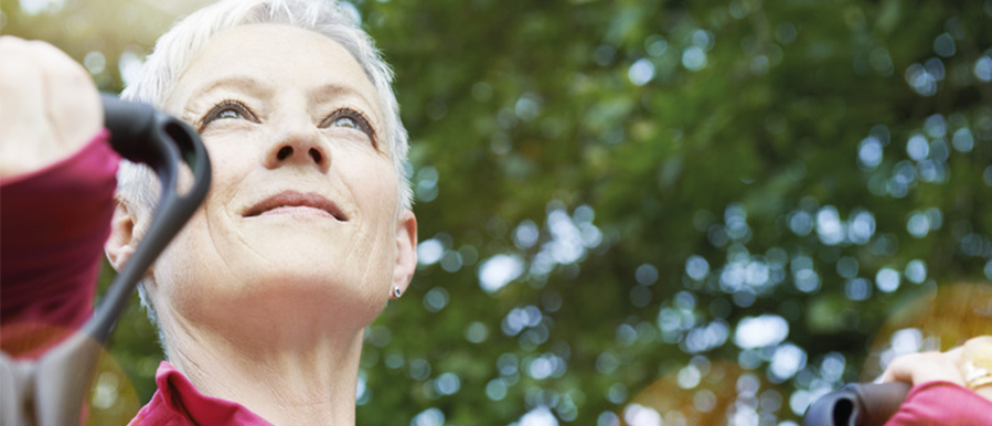 a close-up of a woman exercising