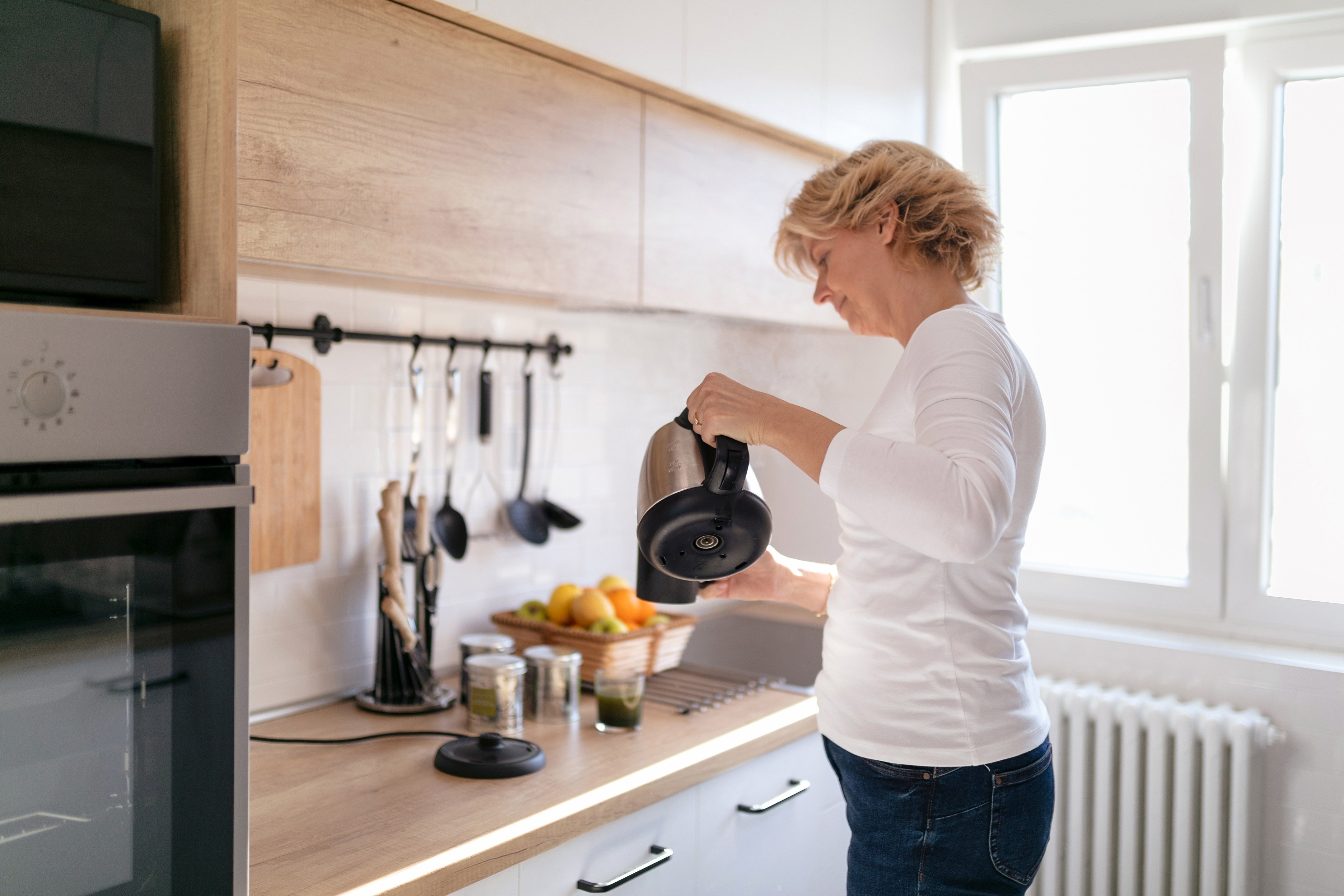 a person cooking in a kitchen