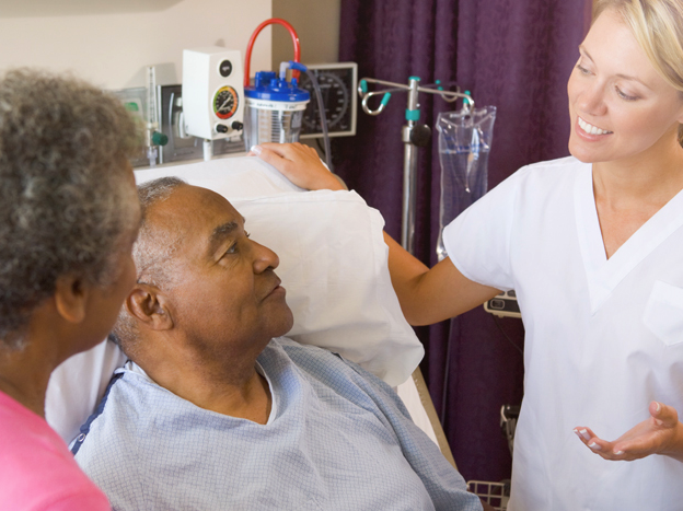 a doctor with a patient in a hospital