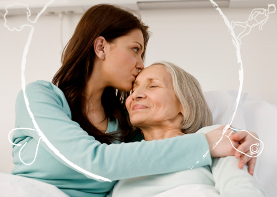 two women embracing