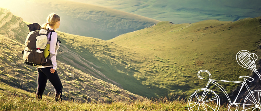 a person walking on a hill