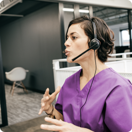 a woman wearing headphones