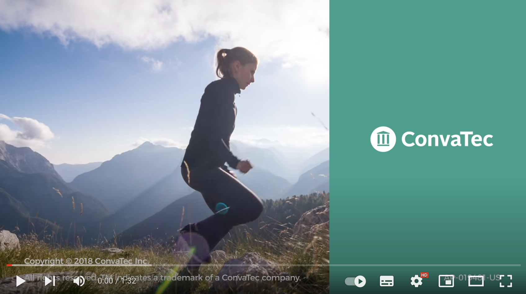 a woman running on a mountain