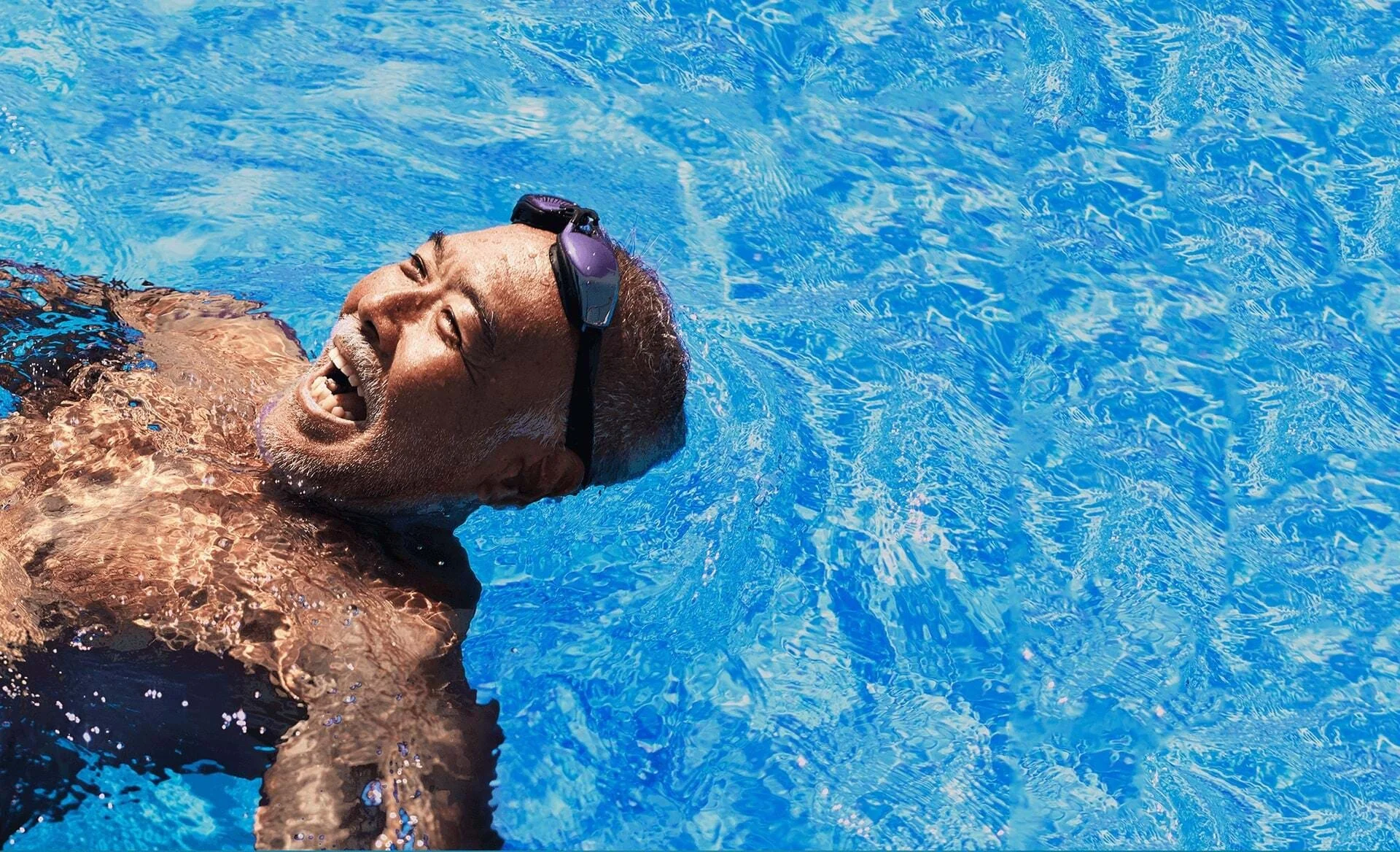 a man in a pool