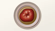 a red and white circular object
