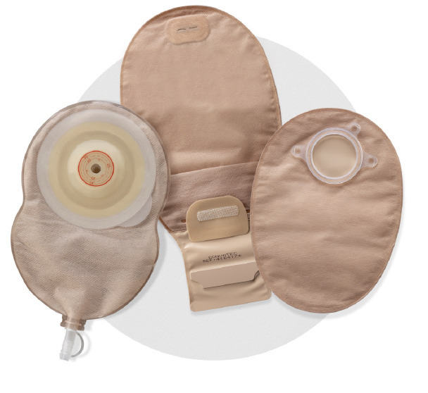 a range of ostomy pouches