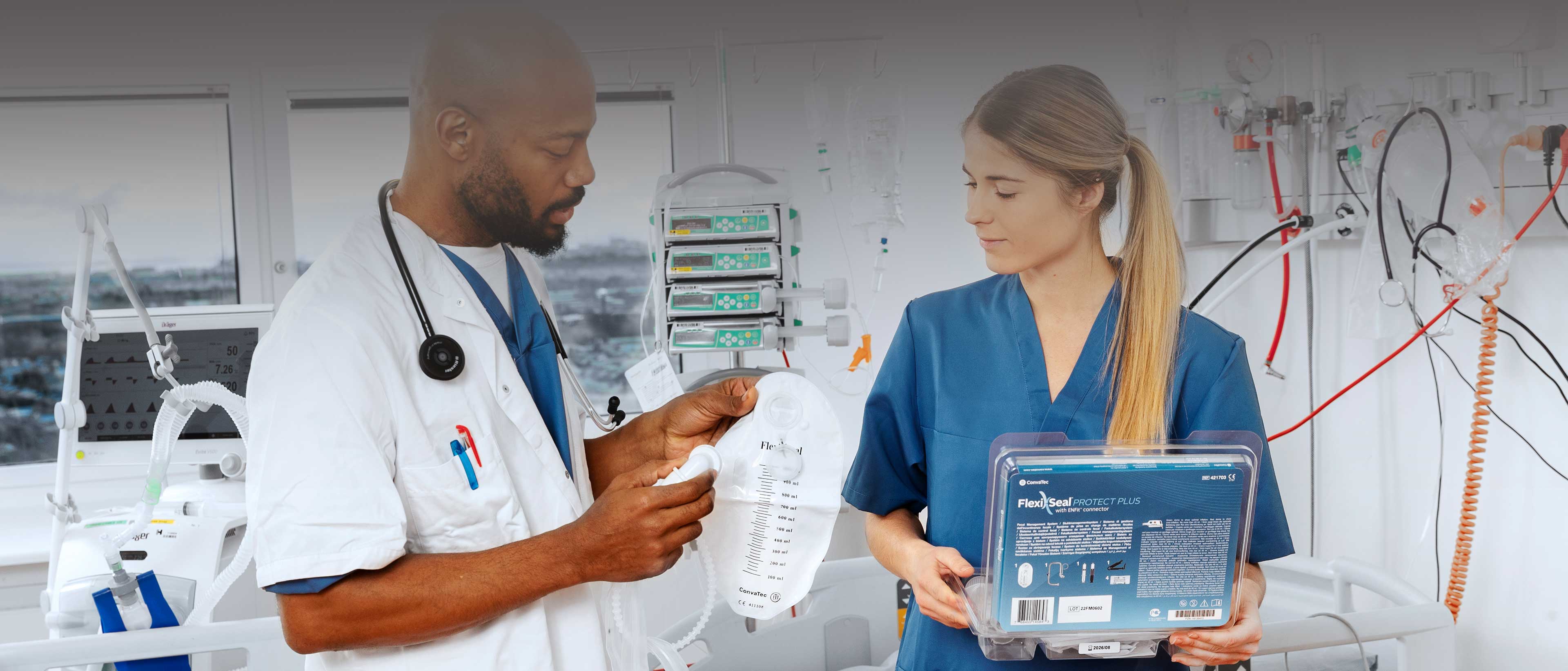 a doctor showing a patient something on the tablet